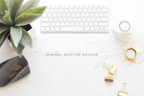 简约风工作桌面场景样机设计模板 Stock Photo | Minimal Desk Mockup