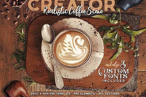 高品质的咖啡&咖啡师展示模型Mockups文件[png,jpg,otf,tif]