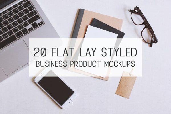 20款扁平风桌面场景样机设计模板 20 Flat lay styled desk mockups