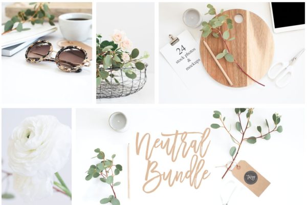 24款小资情调场景样机设计模板 24 Neutral Stock Photos & Mockups