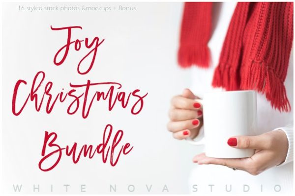 圣诞节主题照片场景样机设计模板素材 Traditional Christmas Bundle