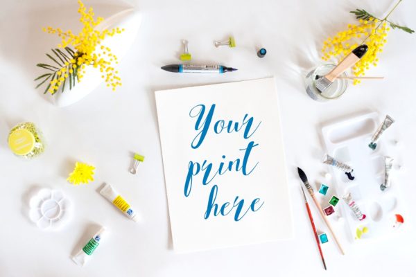 春意盎然场景样机设计模板合集 Set of 6 Mockups spring watercolor