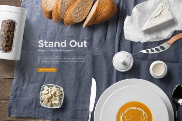 西餐厅厨房美食场景样机设计模板 Kitchen Ready Mockup Vol. 5