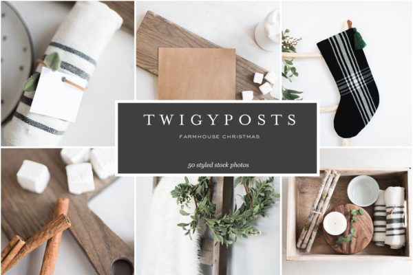 朴素圣诞主题场景样机设计模板背景 Farmhouse Christmas Stock Photos