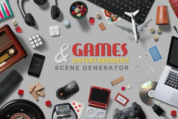 游戏娱乐场景样机设计模板合集 Games & Entertainment Scene Creator