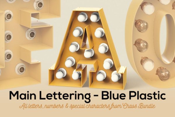 大帐篷灯泡装饰金属字体场景模板16 Marquee Light Bulbs Chaos 16 – Yellow 2 Letters