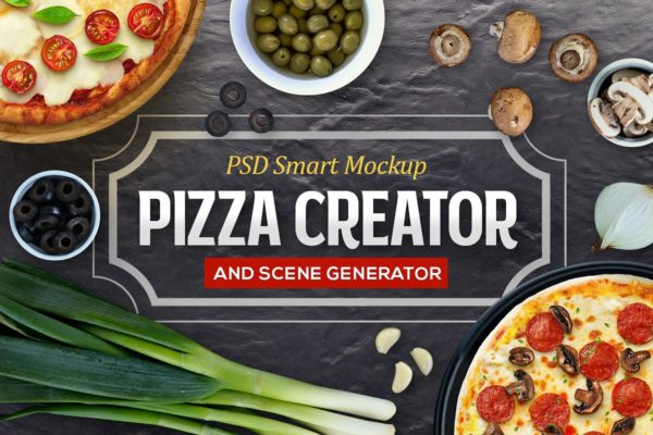 美味食品披萨样机和场景生成器【Pizza Creator & Scene Generator】