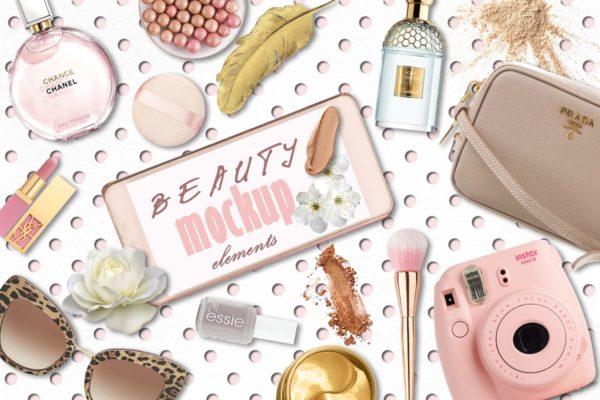 化妆品配件样机元素&背景