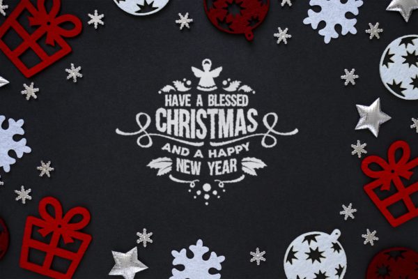 圣诞节主题背景场景样机设计模板 Christmas mockup