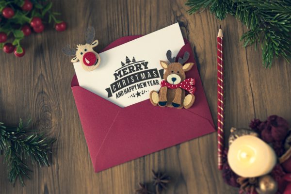 圣诞节信件/贺卡设计图样机模板素材 Christmas letter mockup