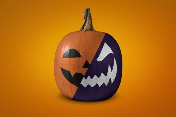 可定制图案万圣节南瓜样机模板素材 Halloween pumpkin mockup