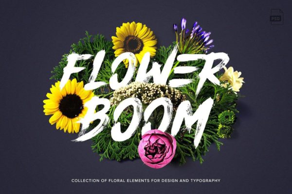繁花似锦逼真鲜花场景样机设计模板 Flower Boom Graphic Pack