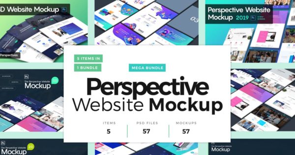 网站透视图展示样机超级套装