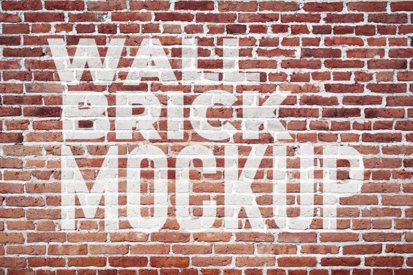 红墙砖背景刷墙文字/Logo预览样机模板素材 Red Wallbrick Mockup
