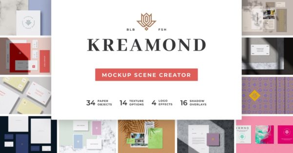 功能强大的场景样机设计模板生成器套装 Kreamond – Mockup Scene Creator