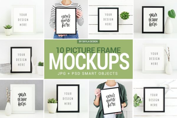 相框和海报展示样机 Picture frame & Poster mockup photos