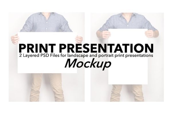 手持艺术作品展示样机设计模板素材 Artwork Presentation Mockup Male