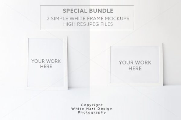 相框画像装裱框架样机 BUNDLE 2 Frames mock ups – Psd+Jpeg