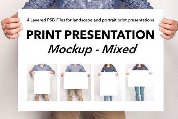 手持艺术作品展示样机设计模板素材 Mixed Artwork Presentation Mockup