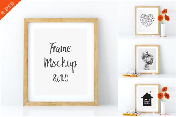 简约相框画框样机 Frame mockups pack 8×10