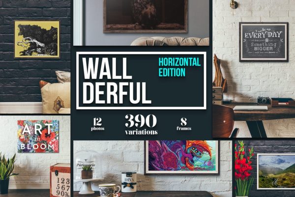 文艺场景相框画框样机合集 "Wallderful" – Horizontal Mockups