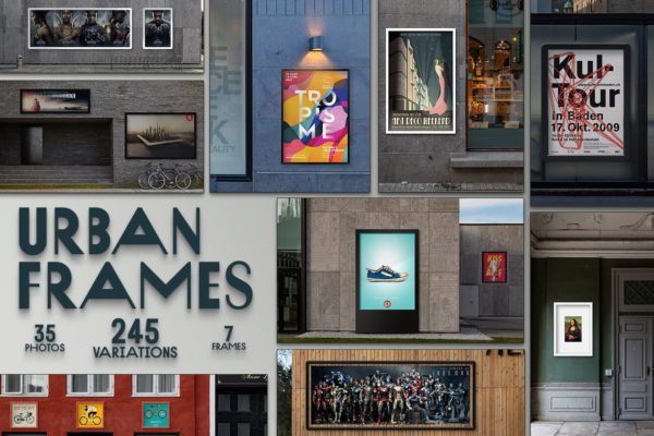 城市海报艺术品广告样机设计模板素材合集 Urban Frames