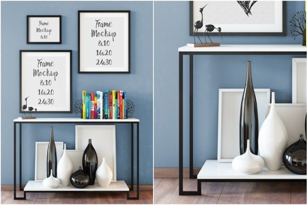 室内艺术品画框样机设计模板素材05 Interior Frame Mockup – 05 (1 PSD)