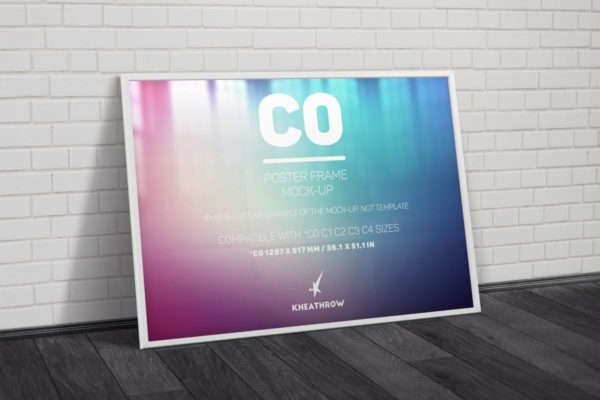 优雅海报画框样机设计模板素材 C0 Elegant Poster Frame Mock-Ups