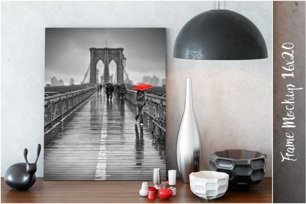 艺术作品画框样机04 Interior Frame Mockup – 04 (1 PSD)