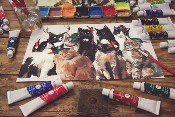 画室创作场景画纸样机设计模板素材v3 Paper Paint Scene