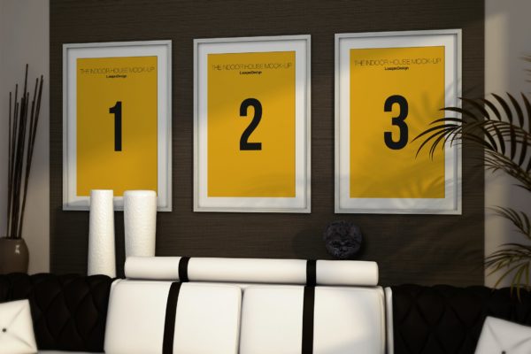 室内装饰画框艺术创作预览样机设计模板素材 Indoor House MockUp Templates