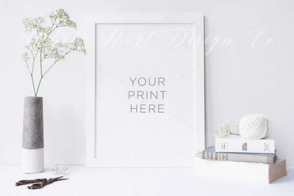 简约画框展示样机设计模板素材 Frame mock up – PSD/Jpeg