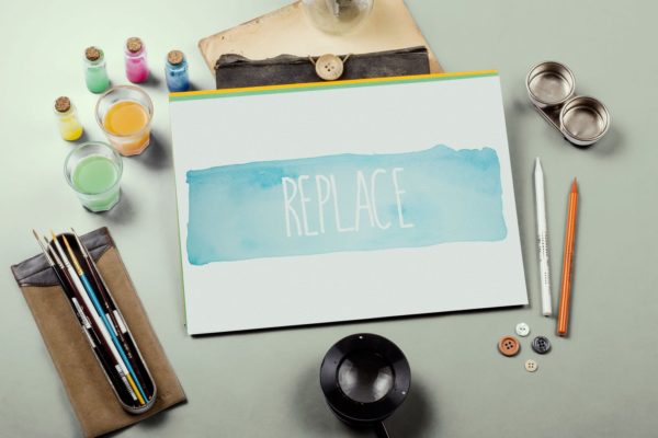 水彩手绘作品欣赏展示样机设计模板素材#6 Watercolor Paint Mockup Template #6