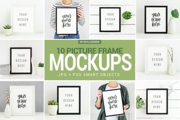 海报设计&照片展示相框样机套装 Poster & Picture frame mockup photos