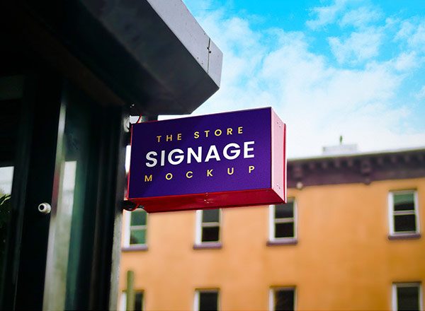 户外店标牌样机素材Outdoor Store Signage Mockup