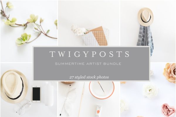 夏日风办公场景照片包  Summertime Artist Stock Photo Bundle