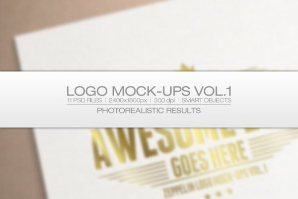 11款 Logo 智能对象图层样机素材 Logo Mock-ups Vol.1
