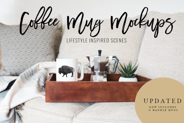 咖啡马克杯样机素材模板 Coffee Mug Mockup Stock Photo Bundle