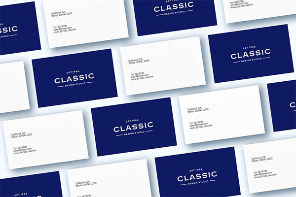 时尚简约的名片VI样机素材展示模型mockups