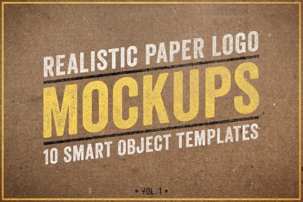 纸张印刷效果 Logo 展示样机素材 Paper Logo Mockups Volume 1