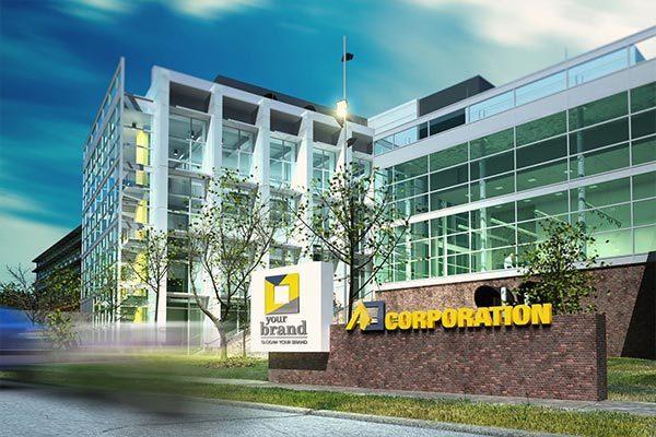 3D立体logo标志企业文化办公室设计VI样机素材展示模型mockups