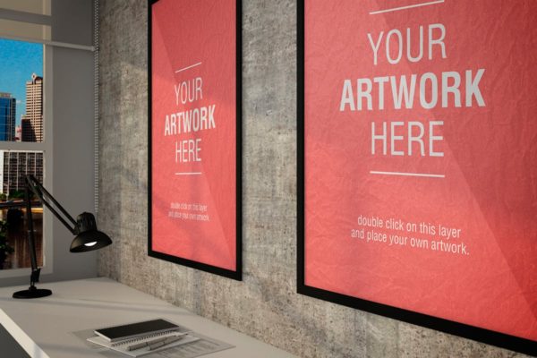 企业文化宣传企业办公场所画框样机素材 Design Office MockUp