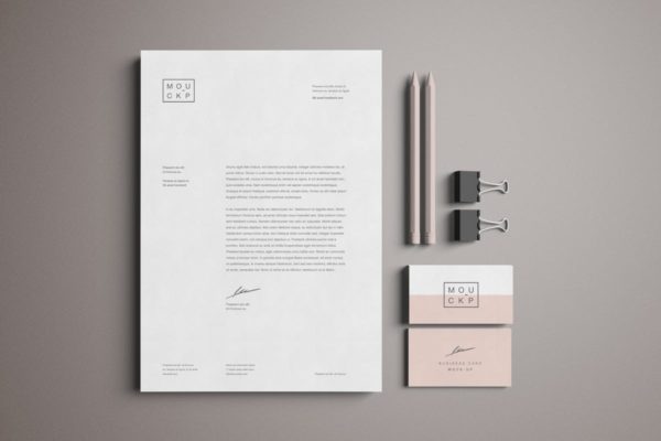 企业品牌宣传办公文具样机素材套件 Stationery Mockup