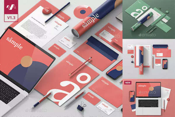 高级文具品牌样机素材&PS动作套装