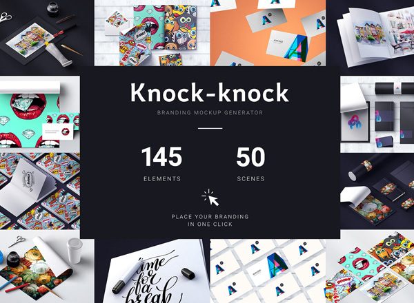 超大容量品牌样机素材集合 Knock-knock Mockups（3.36GB）