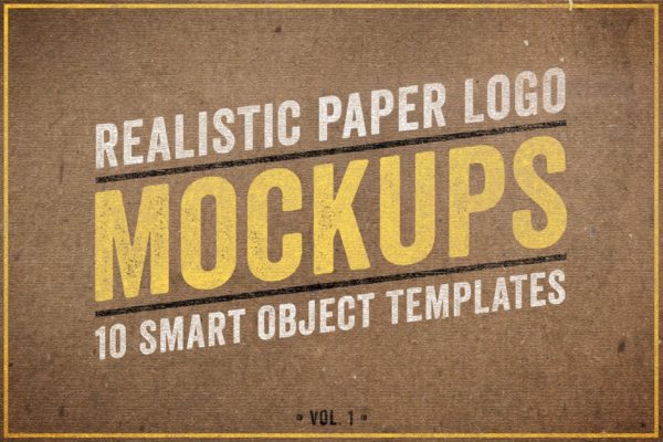 逼真复古纸张Logo设计展示样机素材模板Vol.1 Realistic Paper Logo Mockups Volume 1