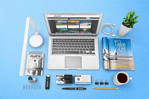 简约时尚清新配色的高品质品牌设计VI样机素材展示模型mockups