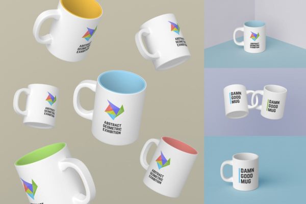 高品质时尚的马克杯样机素材套装 Mugs Mockups Pack
