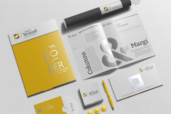 企业品牌VI办公用品样机素材设计模板V3 Branding-Stationery Mockups V3