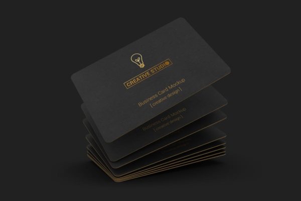 黑色贵宾VIP名片样机素材 85×55 Black Business Card Mockups